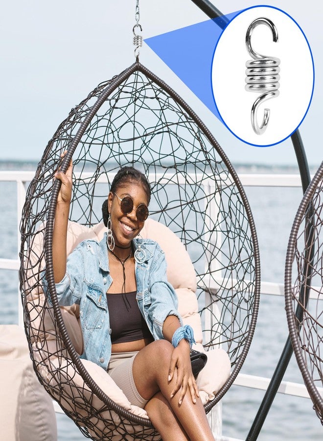 brougetme Heavy Duty Hammock Chair Springs (4-Pack) - 1300LBS Capacity Suspension Hangers for Porch Swing, Boxing Bag, Hanging Chair, Gym & Patio - High-Strength Extension Hooks - Image 4