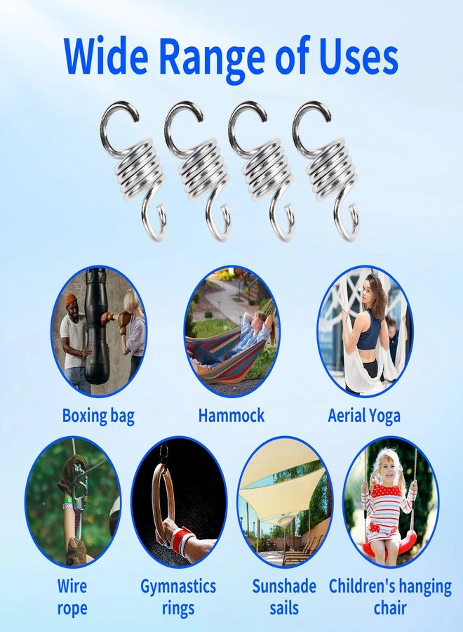 brougetme Heavy Duty Hammock Chair Springs (4-Pack) - 1300LBS Capacity Suspension Hangers for Porch Swing, Boxing Bag, Hanging Chair, Gym & Patio - High-Strength Extension Hooks - Image 2