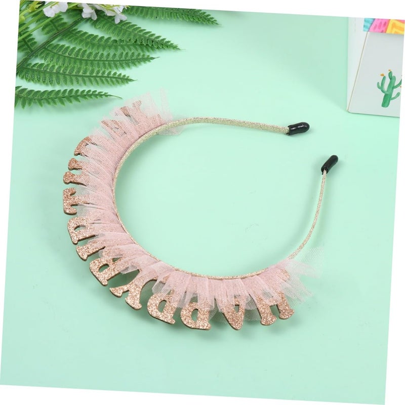White Lace Hairband With Happy Birthday Letters For Girls Boys Party Accessory - Image 5