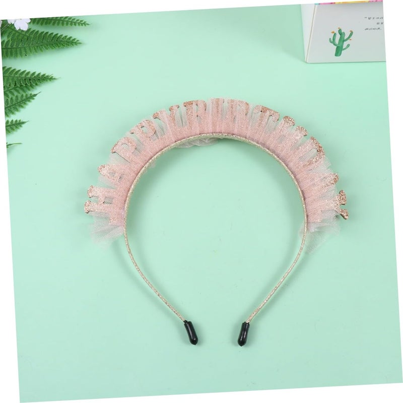 White Lace Hairband With Happy Birthday Letters For Girls Boys Party Accessory - Image 4