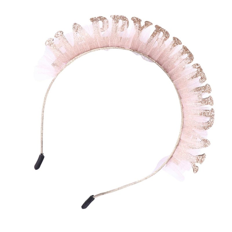 White Lace Hairband With Happy Birthday Letters For Girls Boys Party Accessory - Image 2