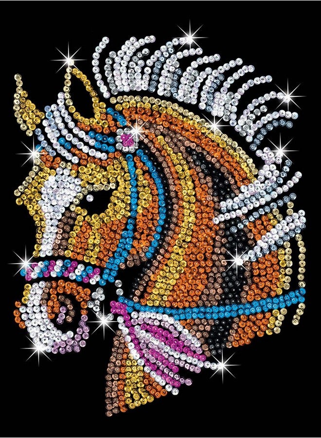 Sequin Art Blue Horse, Sparkling Arts and Crafts Kit; Creative Crafts for Adults and Kids - Image 2
