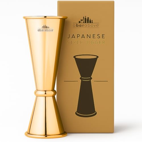 A Bar Above Premium Japanese Jigger 8 Precise Measurement Markings, Heavy Duty 304 Stainless Steel Double Cocktail Jigger for Professional Bartenders & Home Use, Durable Bar Tool for Accurate Pouring - Image 1