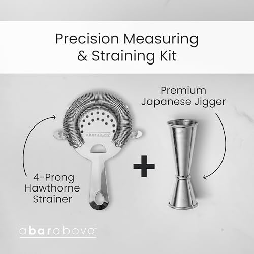 A Bar Above Premium Japanese Jigger 8 Precise Measurement Markings, Heavy Duty 304 Stainless Steel Double Cocktail Jigger for Professional Bartenders & Home Use, Durable Bar Tool for Accurate Pouring - Image 3