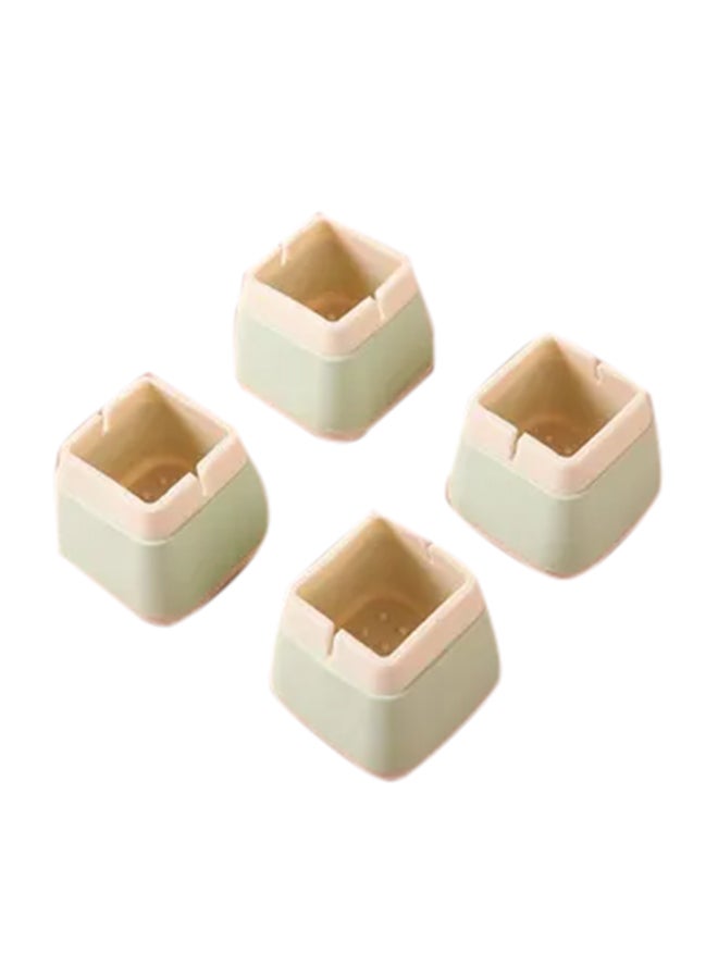 NIBEMINENT 4-Piece Square Non-Slip Silicone Table & Chair Foot Cover Green 4.1x3.2cm