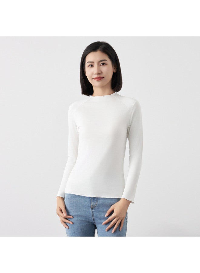 MEIBIAO Women'S Base Layer Shirt, High-End Style Can Be Worn Out, Spring/Autumn Fashion Chic Top, Knitted Modal Long Sleeve, Semi-High Neck - Image 3