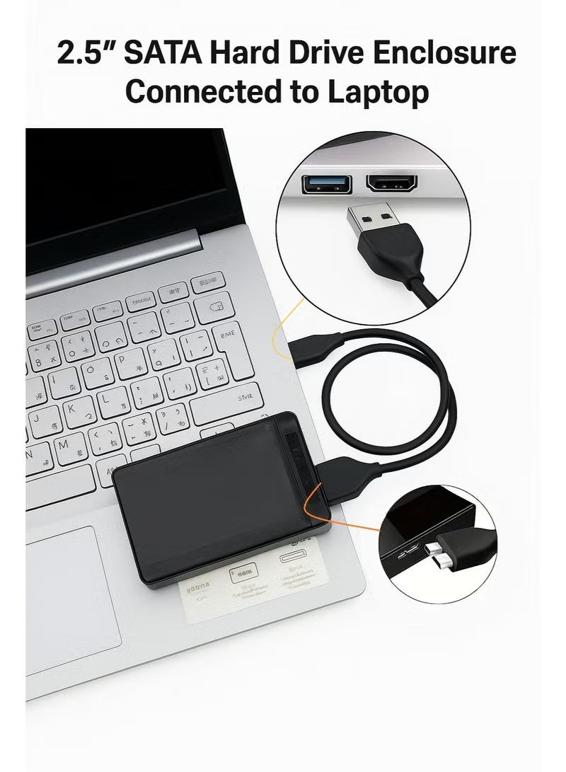 فوجيشكا كابل USB 3.0 لنقل بيانات القرص الصلب الخارجي عالي السرعة بطول 50 سم (FJCD0645) - أسود - Image 3