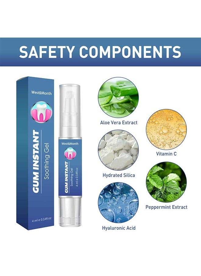 West&Month - Gum Instant Soothing Gel 4ml, Relieve Gum Recession/Swelling/Pain, Whitening Gum Care Gel for Cleaning Plaque Stains - Image 1