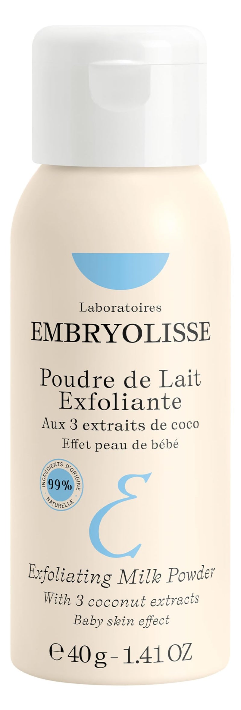 Embryolisse Exfoliating Face Scrub Powder Facial Cleanser that Exfoliates Tones and Softens the Skin With Coconut Milk Powder for All Skin Types Even Sensitive 141 Oz