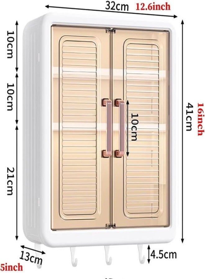 Freshmage Wall Mounted Storage Cabinet for Kitchen & Bathroom/Multipurpose Kitchen Cabinets Storage Racks/Space Saving Storage Meal Prep Bag Container (White) - Image 2