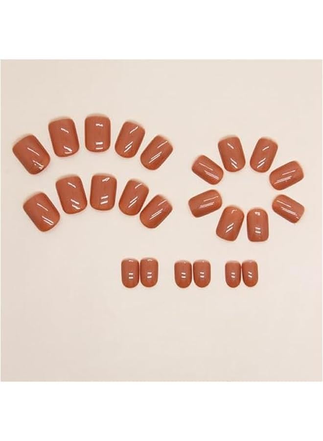 مجموعة اظافر فرنسية قصيرة مربعة بالضغط من اوسيدولر، مجموعة من 24 قطعة - Image 3
