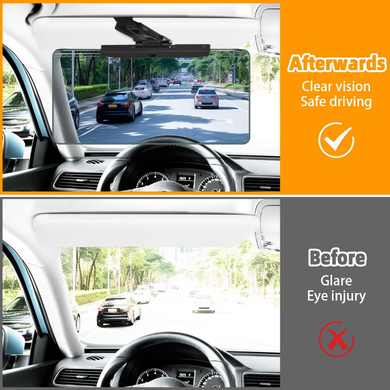 Duwai Sun Visor Extender for Carsï¼ŒAdjustable Car Visor Extender Sun Blocker(UV400) ï¼ŒPolarized Car Sun Visorï¼ŒSafe Driving Extension for Glareï¼ŒClip on Sun Visors for Cars, Universal (Universal, L) - Image 4