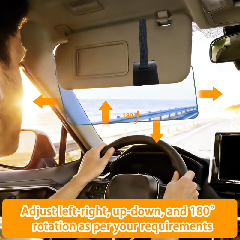 Duwai Sun Visor Extender for Carsï¼ŒAdjustable Car Visor Extender Sun Blocker(UV400) ï¼ŒPolarized Car Sun Visorï¼ŒSafe Driving Extension for Glareï¼ŒClip on Sun Visors for Cars, Universal (Universal, L) - Image 3