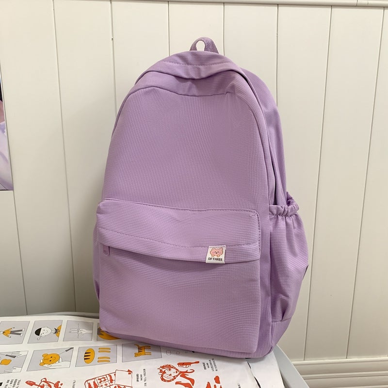 Su Zin same style schoolbag female Korean style cute Milky yellow backpack for junior high school students large capacity backpack for high school students Purple 