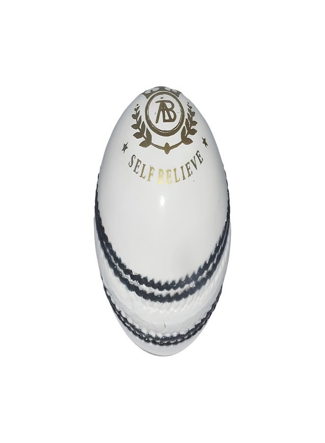 SELF BELIEVE Professional Club White Cricket Leather Ball, Two Peice Water Proof Hand-Sewn - Image 1