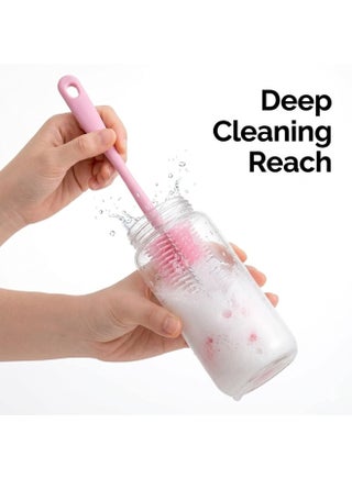Bottle Cleaning Brush with Long Handle, Baby Bottle Brush Cleaner, Flexible 360° Soft Bristle Scrubber for Deep Cleaning Water Bottles, Glass, Baby Feeding Bottles, Kitchen Cleaning Tool, BPA Free, Hygienic & Durable - view 2