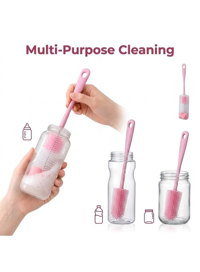 Lukadah Bottle Cleaning Brush with Long Handle, Baby Bottle Brush Cleaner, Flexible 360° Soft Bristle Scrubber for Deep Cleaning Water Bottles, Glass, Baby Feeding Bottles, Kitchen Cleaning Tool, BPA Free, Hygienic & Durable - Image 5