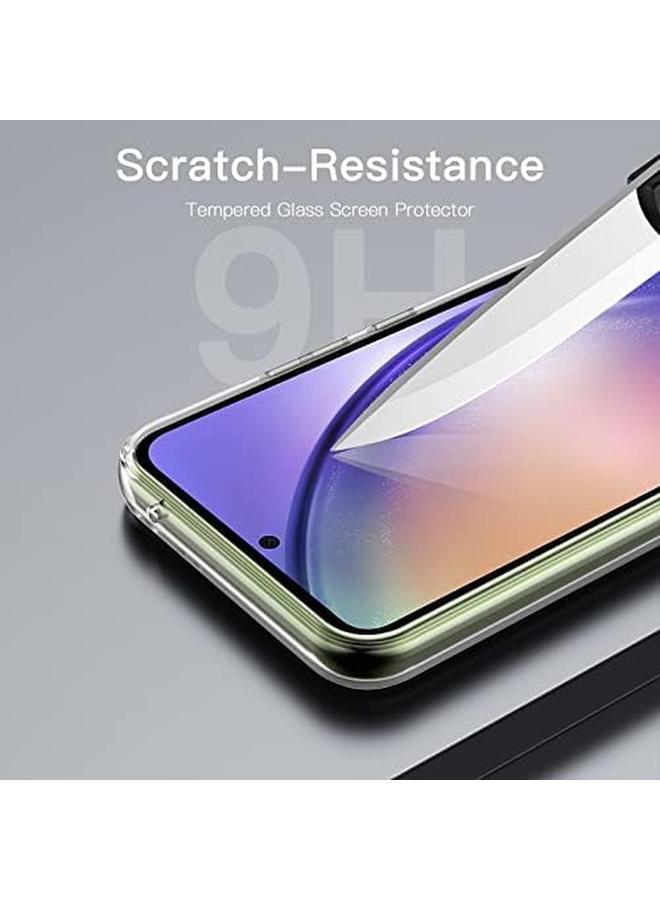 جي تيك جراب 2 في 1 لهاتف Samsung Galaxy A54 5G مقاس 6.4 بوصة مع قطعتين من واقي الشاشة وطبقة زجاجية مقواة ومضادة للصدمات وغطاء حماية شفاف خلفي - Image 3