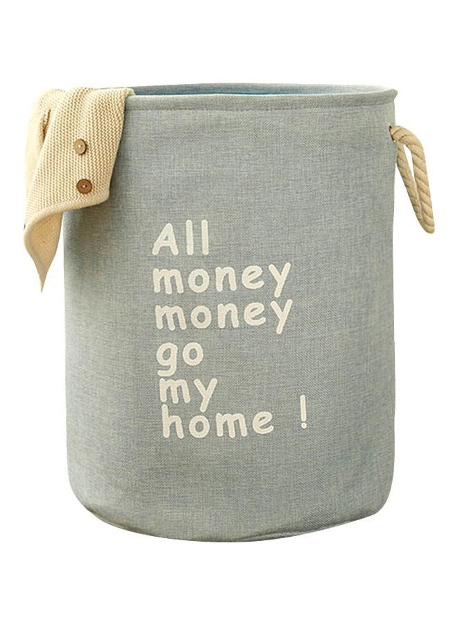 NIBEMINENT Foldable Laundry Basket Light Blue/White 450x450x30millimeter - Image 1