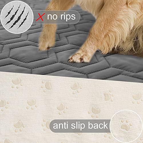 Tcksstex Waterproof and Non-Slip Dog Bed Cover and Pet Blanket Sofa Pet Bed Mat ，car Incontinence Mattress Protectors Furniture Couch Cover for Most Cats Dogs,Pets（52x82-Dark Grey） - Image 3