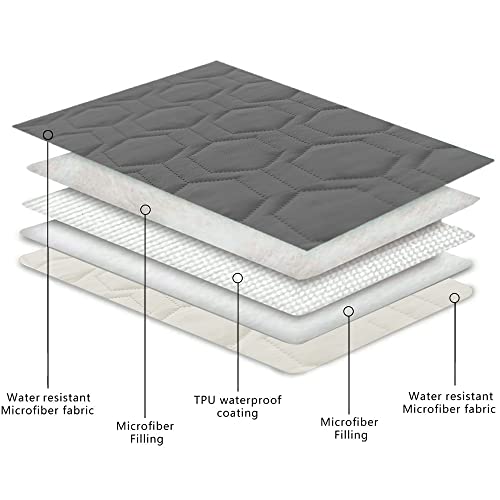 Tcksstex Waterproof and Non-Slip Dog Bed Cover and Pet Blanket Sofa Pet Bed Mat ，car Incontinence Mattress Protectors Furniture Couch Cover for Most Cats Dogs,Pets（52x82-Dark Grey） - Image 4