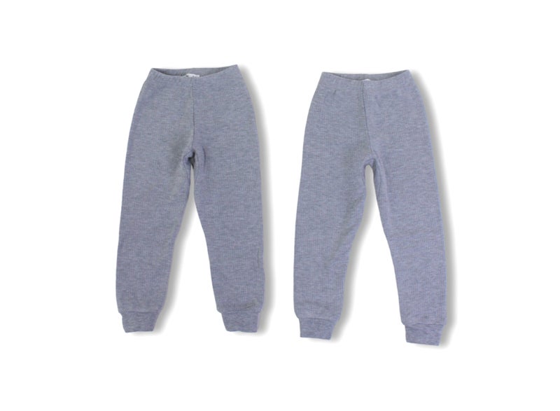 Ourkids Unisex Kids Cotton Thermal Pants Pack of 2 – Grey - Image 1