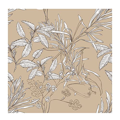 PAPER PLANE DESIGN Self Adhesive Waterproof Wallpaper for Living Room Bedroom-1 Roll (2 X 12 Feet 24 Square Feet) (Vintage Leaves Pattern) - Image 1