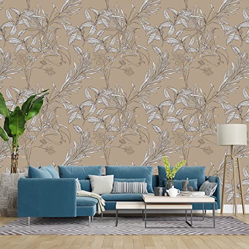 PAPER PLANE DESIGN Self Adhesive Waterproof Wallpaper for Living Room Bedroom-1 Roll (2 X 12 Feet 24 Square Feet) (Vintage Leaves Pattern) - Image 2