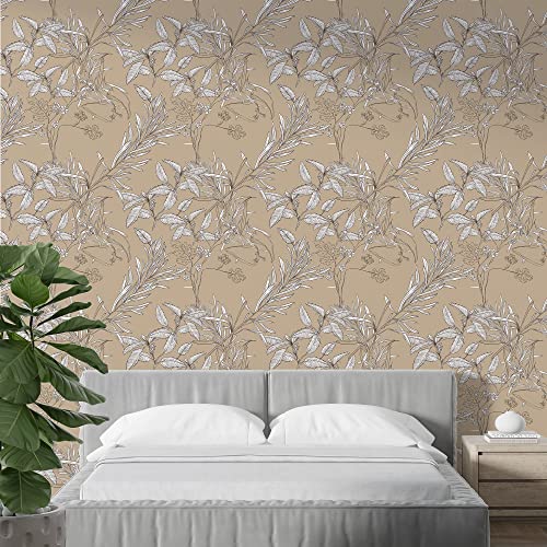 PAPER PLANE DESIGN Self Adhesive Waterproof Wallpaper for Living Room Bedroom-1 Roll (2 X 12 Feet 24 Square Feet) (Vintage Leaves Pattern) - Image 5