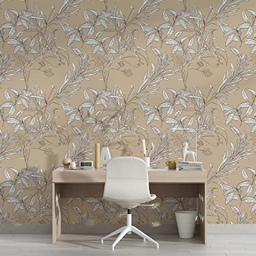 PAPER PLANE DESIGN Self Adhesive Waterproof Wallpaper for Living Room Bedroom-1 Roll (2 X 12 Feet 24 Square Feet) (Vintage Leaves Pattern) - Image 3