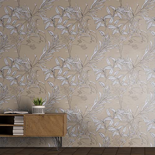 PAPER PLANE DESIGN Self Adhesive Waterproof Wallpaper for Living Room Bedroom-1 Roll (2 X 12 Feet 24 Square Feet) (Vintage Leaves Pattern) - Image 4