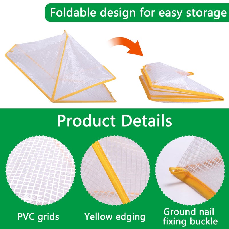DECOHS 32" x 13" x 14" Garden Row Accelerator Plants Cover, Foldable Raised Garden Beds Vegetable Rows Plant Protector, Plant Net Cage Guard Greenhouse Cover for Protecting Vegetable Fruit from Animals - Image 3