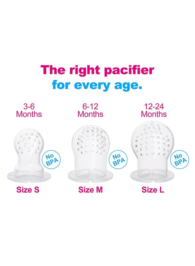 1 Pack 3 Pcs Baby Fruit Feeder Weaning Dummies Set, Food Feeder Pacifiers with Pacifier Clips, Teething Dummy for Babies, Infants & Toddlers - Image 2