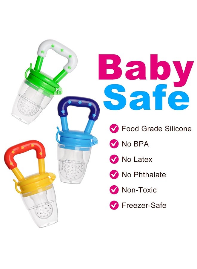 1 Pack 3 Pcs Baby Fruit Feeder Weaning Dummies Set, Food Feeder Pacifiers with Pacifier Clips, Teething Dummy for Babies, Infants & Toddlers - Image 3