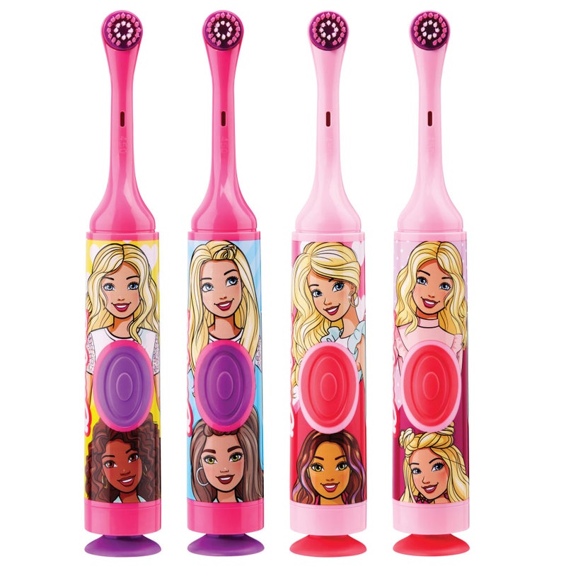 GUM Barbie Kids Battery Power Electric Toothbrush with Suction Cup Base for Home or Travel Oral Health and Dental Plaque Removal, Ages 3+, 1ct(4Pk) - Image 2