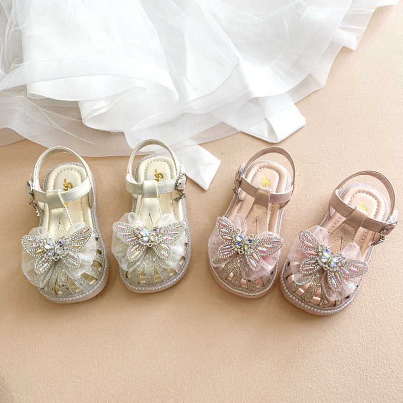 Girls' Sandals 2025 Arrival Bow Princess Shoes Korean Style Soft-Soled Toe Toe Children'S All-Match Single-Layer Shoes - Image 2