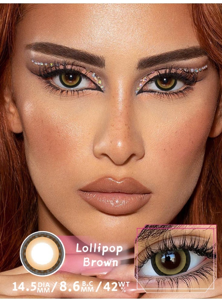 يواي عدسات لاصقة ملونة UYAAI لاتيه بقياس 14.50 مم قابلة للاستخدام لمدة سنة للارتداء اليومي - Image 1