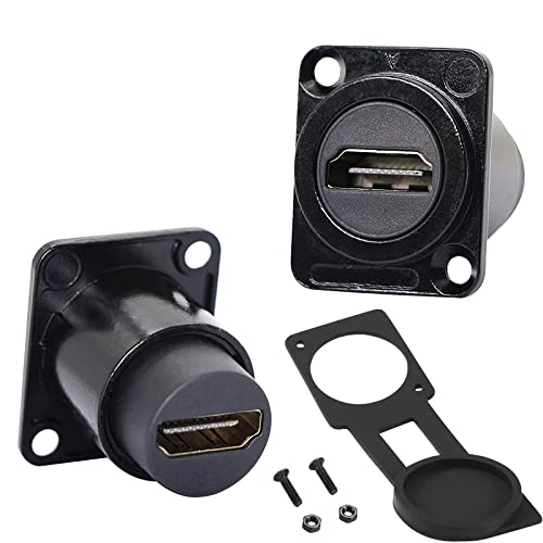 PENGLIN 2Pack D-Type HDMI Coupler, HDMI Panel Mount Connector, Female to Female 4K Pass Through Adapter, HDMI Bulkhead Extension 4K 60hz 3D and HDR - Image 1