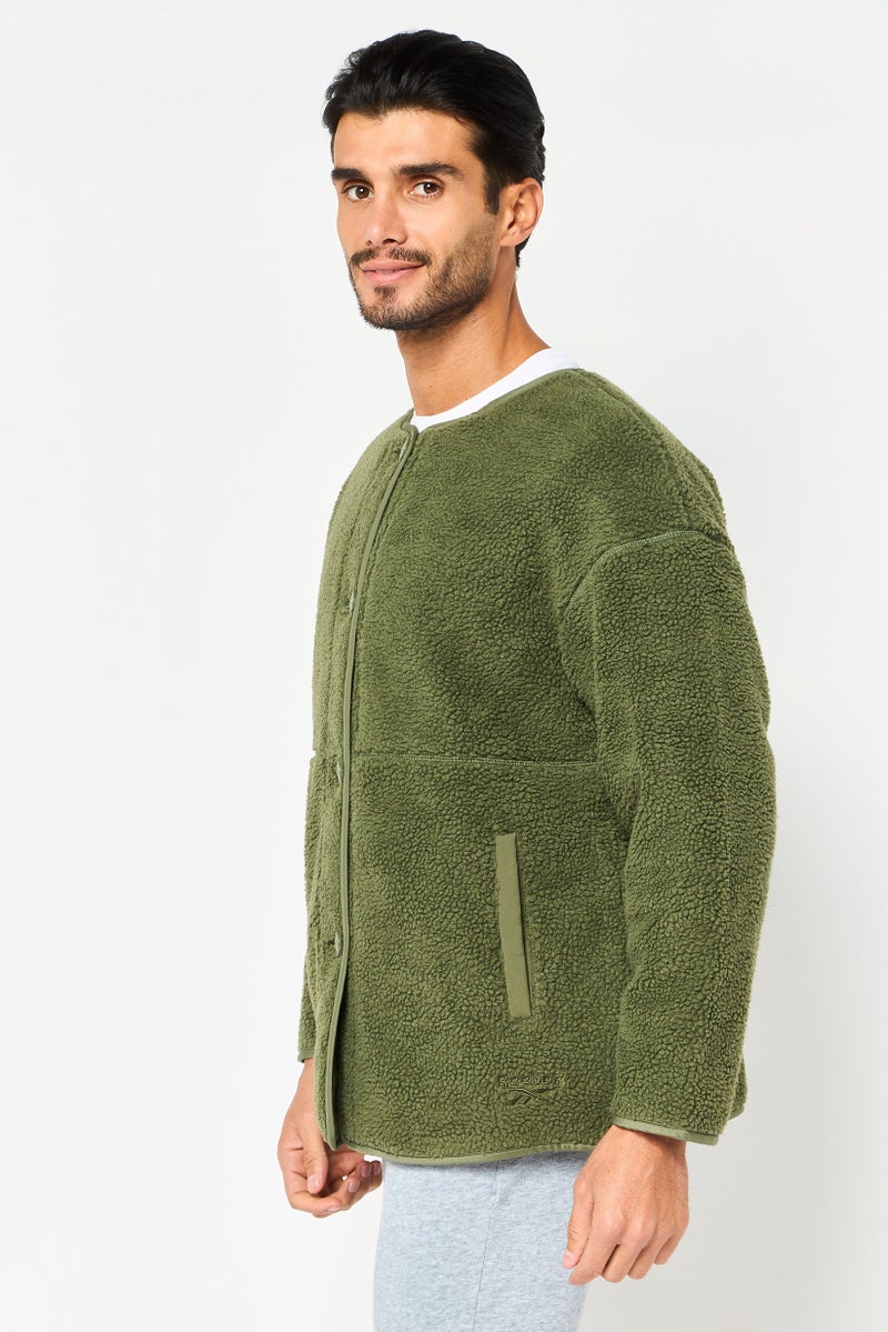 Reebok Men Sportswear Fit Reversible Outdoor Jacket, Olive - Image 3