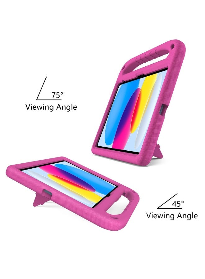 قضية الأطفال لـ iPad (A16) 11 بوصة (2025) EVA رغوة خفيفة الوزن مقاومة للصدمات Duable غطاء اللوح مع مقبض وقف قضية للأطفال Firendly (الوردي) - Image 3