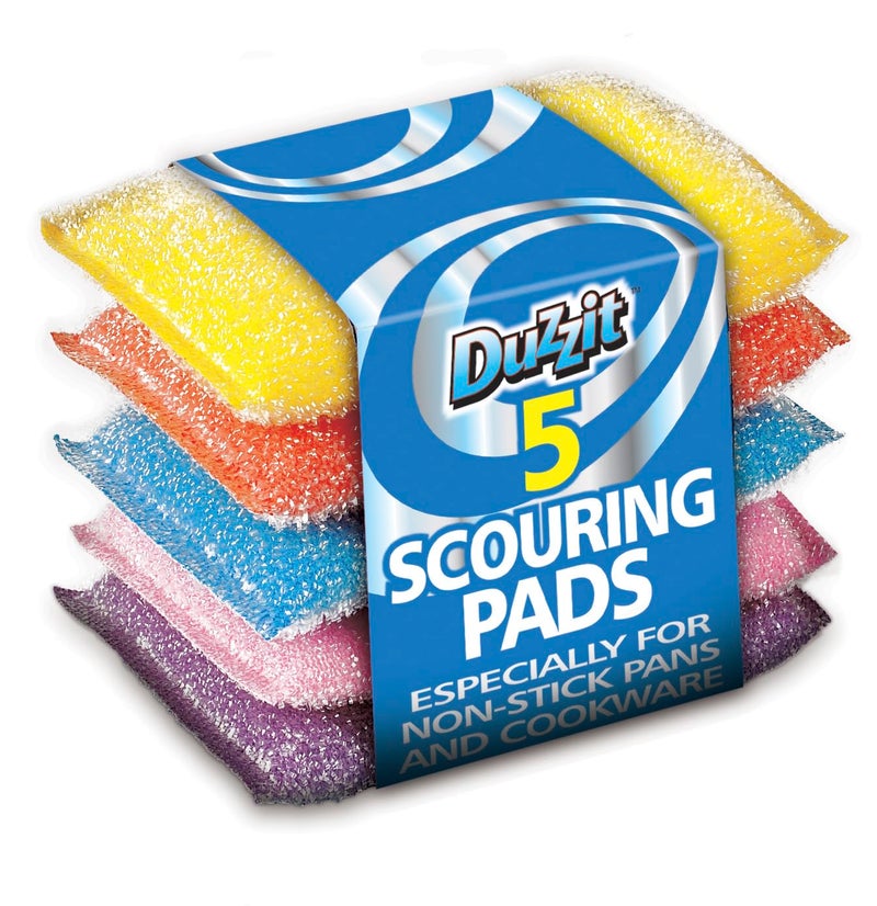 Duzzit High Quality 5 Pack Scouring Pads Washing Up Non-Stick - Image 4