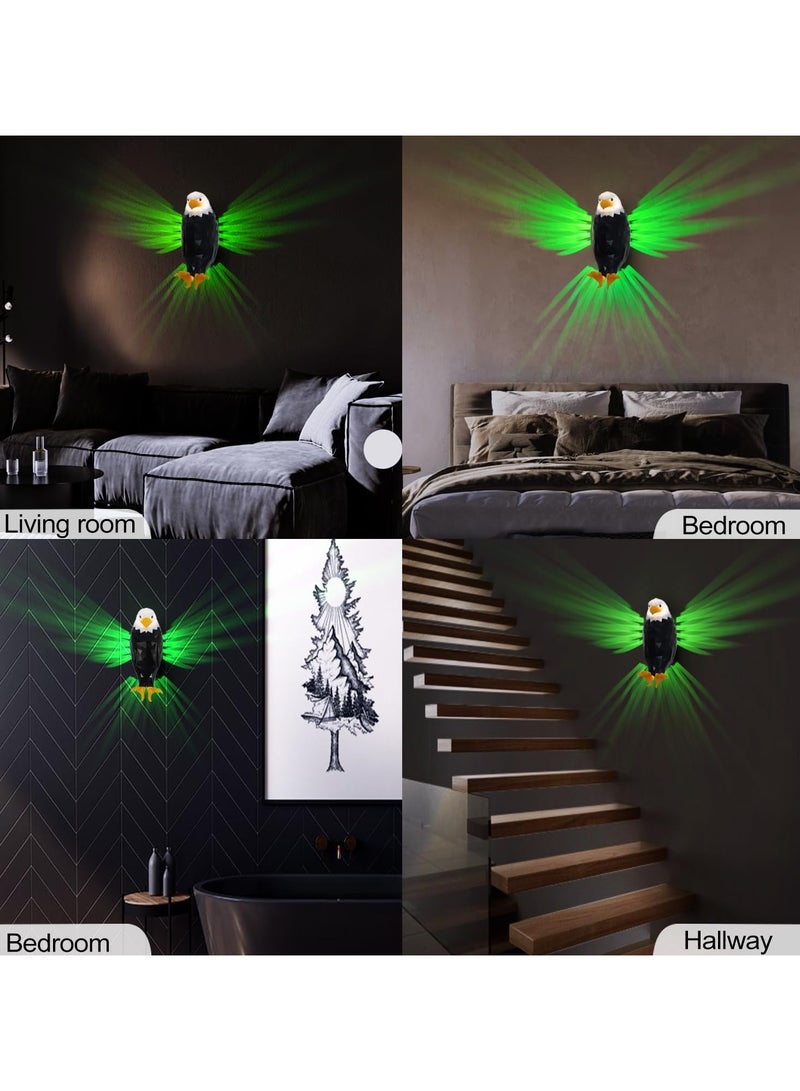 ضوء ديكور النسر – ضوء ليلي للأطفال وضوء مزاجي LED مثبت على الحائط بمغناطيس، يأتي مع جهاز تحكم عن بُعد، شحن USB، يعمل بالبطارية وقابل للإزالة وإعادة الشحن - Image 2