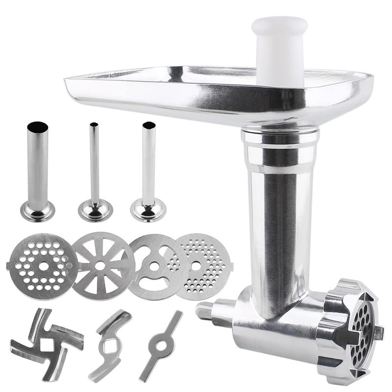 Joyparts joyparts MG50 Meat Grinder Attachment Compatible with Cuisinart Stand Mixer SM50 and SMD50 SeriesStainless Steel Sausage stuffer Tubes Silver 883982 1101