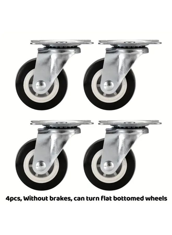 4 قطع عجلات كاستر دوارة ثقيلة مقاس 2 بوصة مع فرامل وقاعدة عريضة تدور 360 درجة - Image 4