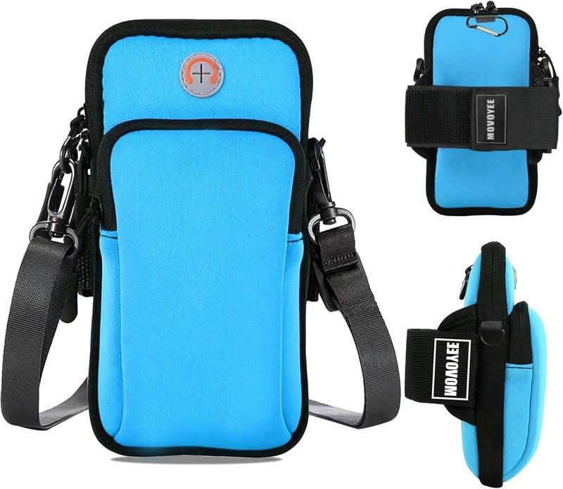 MOVOYEE Phone Holder for Running Armband,Small Cell Phone Purse Crossbody for Women Men Kids,iPhone 11 12 13 14 15 16e 16 Pro Max Xs Xr X Plus Mini Galaxy Ultra Note 20 Pouch Exercise Arm Bands Bags - Image 1