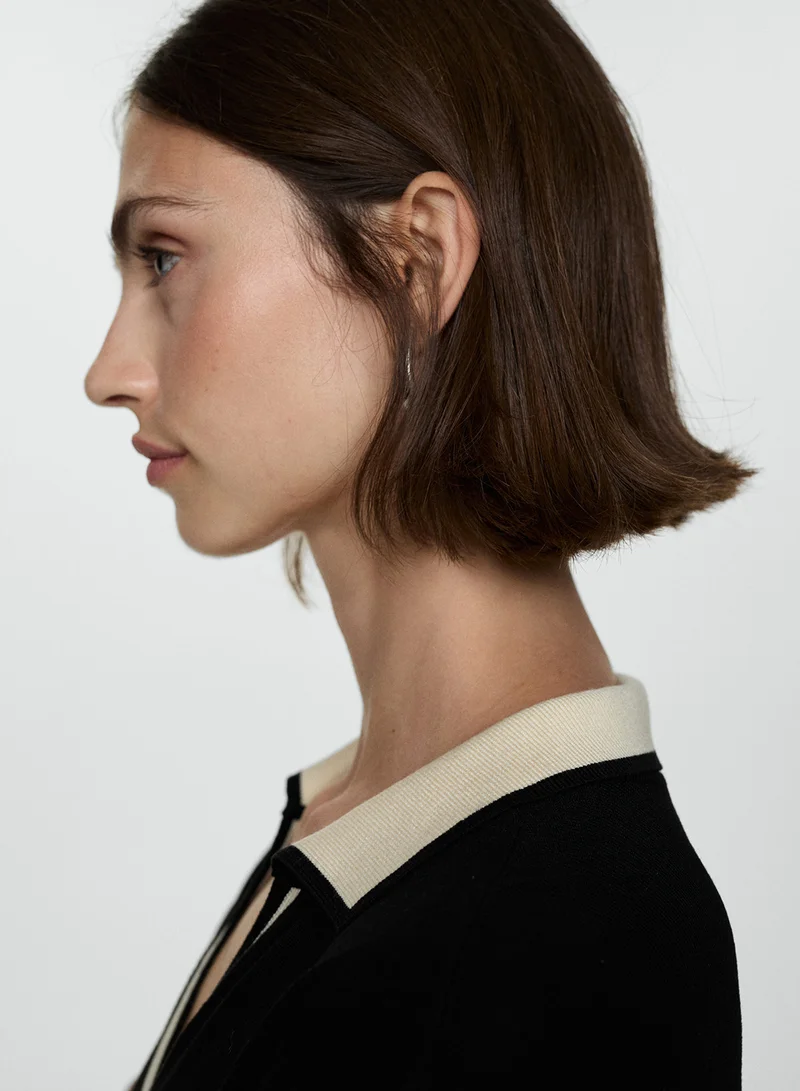 MANGO Collared Knit Dress