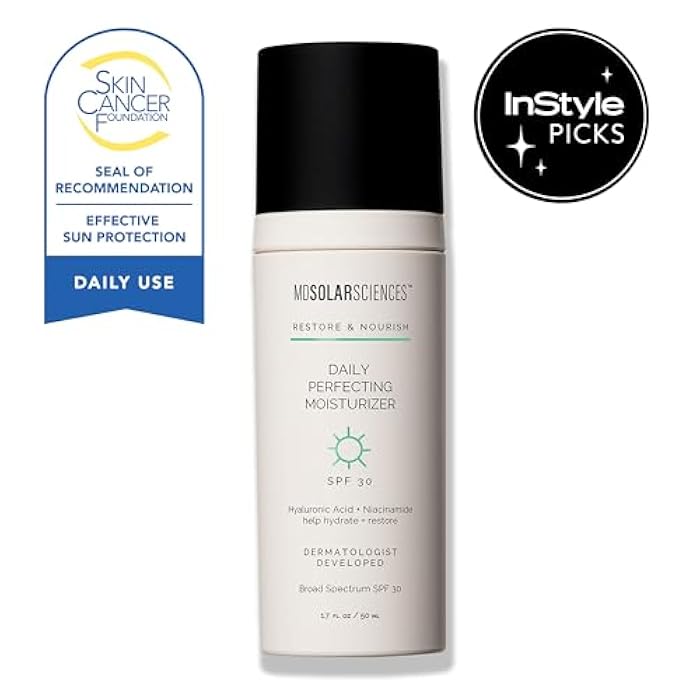MDSolarSciences Daily Perfecting Moisturizer SPF 30, 2-in-1 Face Moisturizer and Sunscreen Hydrates and Perfects Skin with Hyaluronic Acid, Broad Spectrum Protection, 1.7 Oz - Image 2