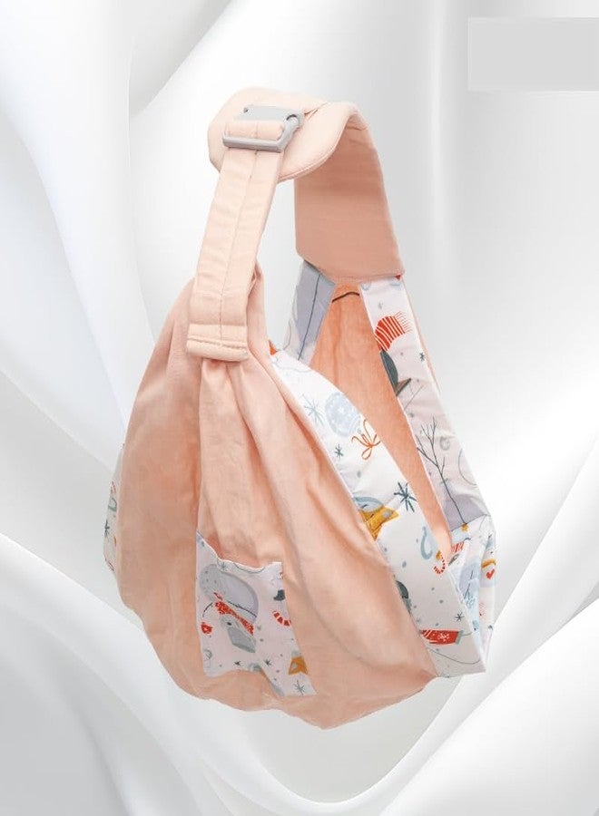 Moppets Ergonomic Baby Sling Carrier Wrap Cotton, Breastfeeding and Stroller Cover Adjustable for Newborn Baby up to 15kg - Special Carrier/Sling for PREMIE Babies (Pink Cotton) - Image 1