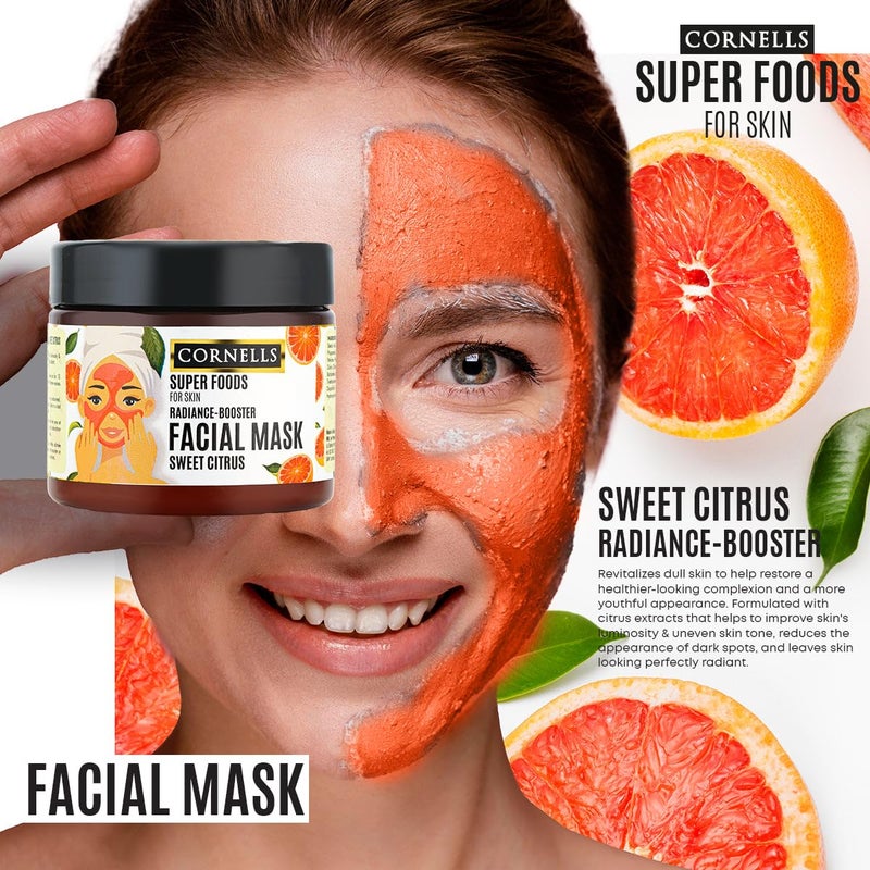Cornells Wellness Super Foods For Face Care Sweet Citrus Facial Mask 400g, Brightening & Revitalizing Face Mask, Skin Treatment, Brightening, Even Tone, Non Greasy, Nourishing Formula, All Skin Types - Image 2