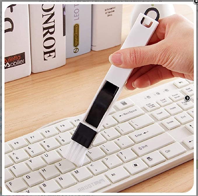 Kostech Plastic Corners & Edges Dust Multipurpose Use Cleaning Brush for Window Frame, Keyboard with Mini Dustpan, 2-Pieces (Blue and White) (pack of 2) - Image 4